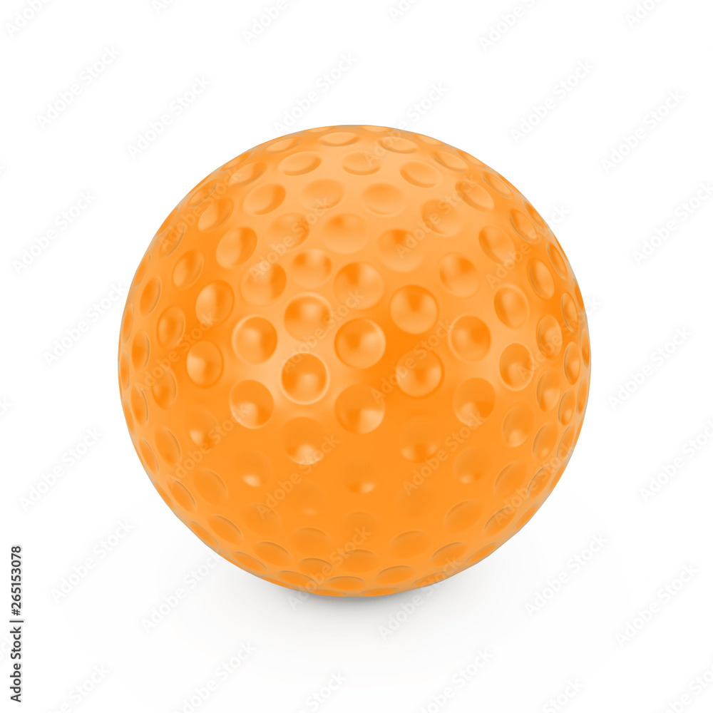 Orange Golf Ball. 3d Rendering Orange Golf Ball. 3d Rendering