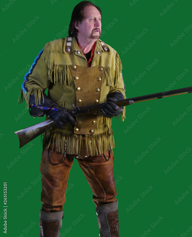 Obraz premium Mountain man trapper flintlock knife cap and ball