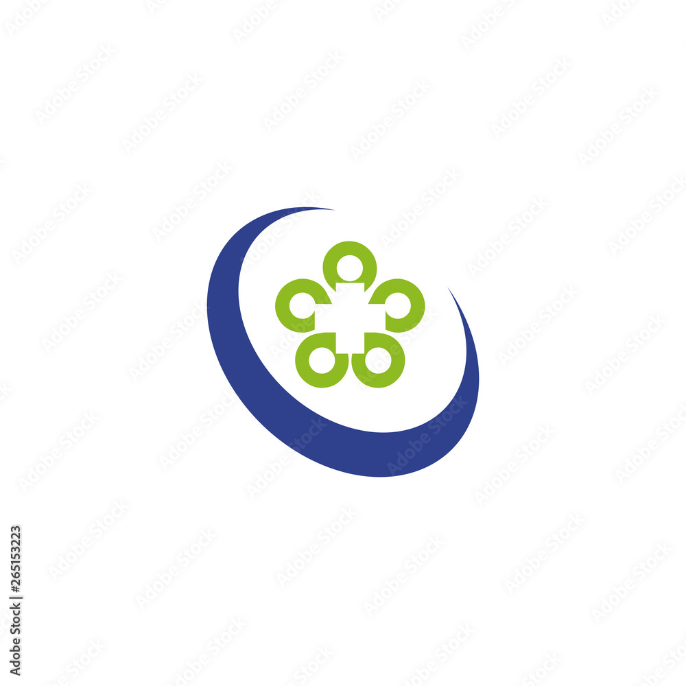 Obraz premium Medical and health care icon logo design vector template