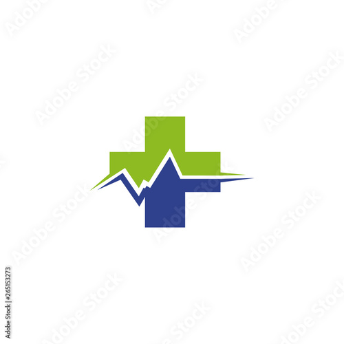Medical and health care icon logo design vector template