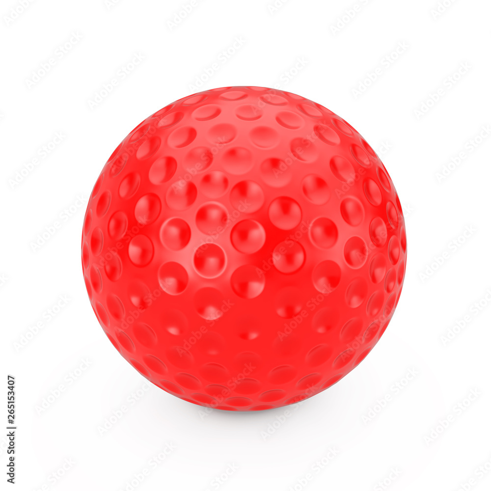 Red Golf Ball. 3d Rendering Red Golf Ball. 3d Rendering