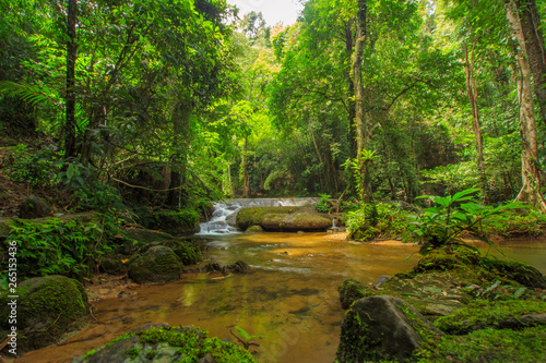 Waterfall in autumn forest at Sa Nang Manora National Park ,Phang-nga Thailand