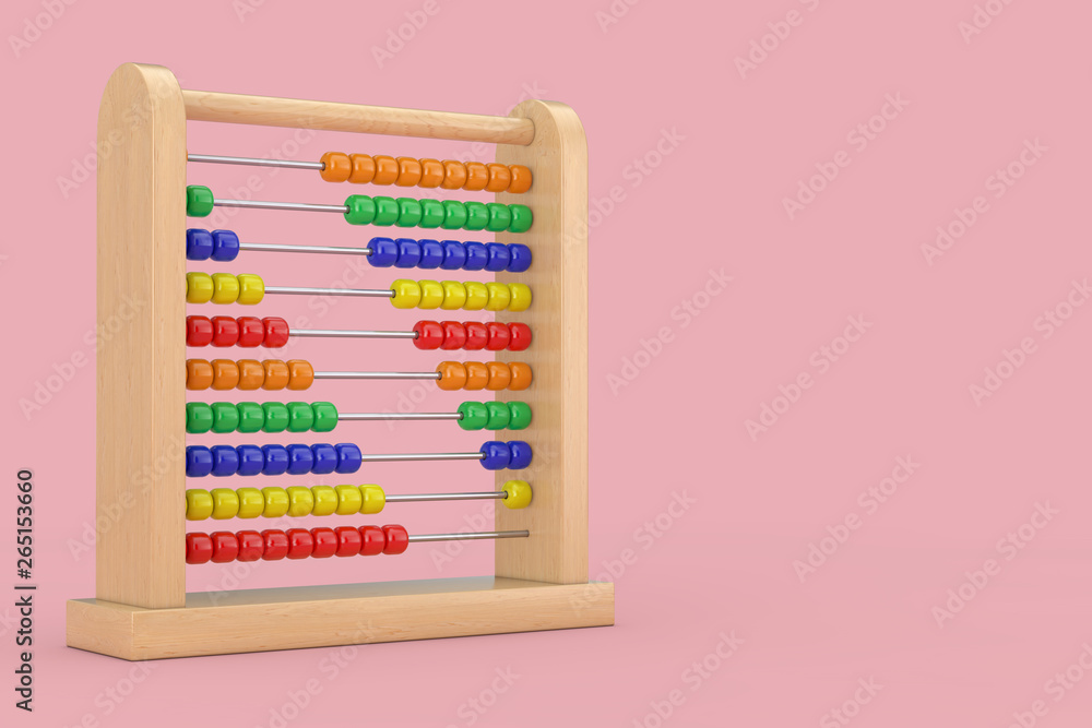 Wooden Children Abacus Toy for Learn Counting. 3d Rendering Wooden Children Abacus Toy for Learn Counting. 3d Rendering
