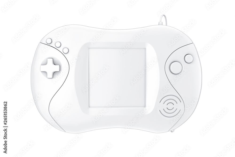 White Blank Old Portable Video Game Console oin Clay Style. 3d Rendering White Blank Old Portable Video Game Console oin Clay Style. 3d Rendering