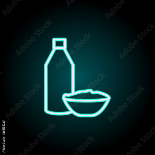 kefir neon icon. Elements of fast food set. Simple icon for websites, web design, mobile app, info graphics