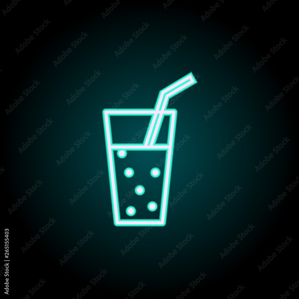 carbonated juice in glass neon icon. Elements of fast food set. Simple icon for websites, web design, mobile app, info graphics carbonated juice in glass neon icon. Elements of fast food set. Simple icon for websites, web design, mobile app, info graphics