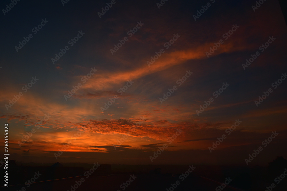 Obraz premium Sun set red sky