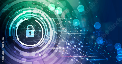 Cybersecurity and information or network protection. Future technology web services for business and internet project