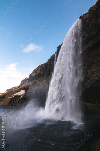 Beautiful majestic waterfall Seljalandsfoss on Iceland