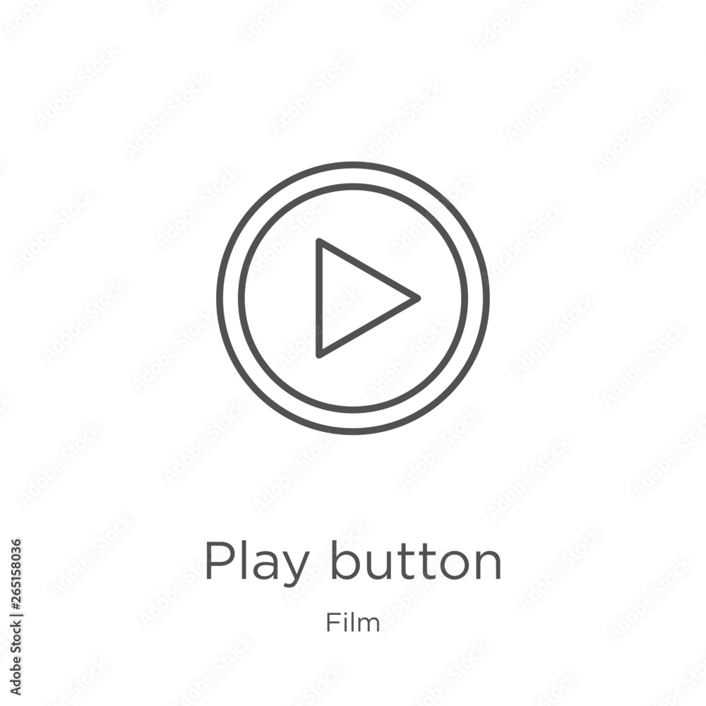 play button icon vector from film collection. Thin line play button ...