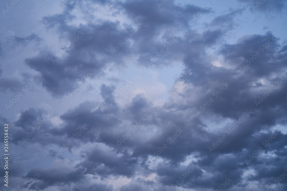 Beautiful sky with fluffy clouds