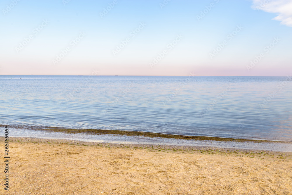 Sunset on the sea beach. Horizontal landscape. Sunset on the sea beach. Horizontal landscape.