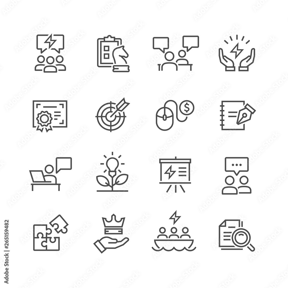 Vector icons of team work Vector icons of team work
