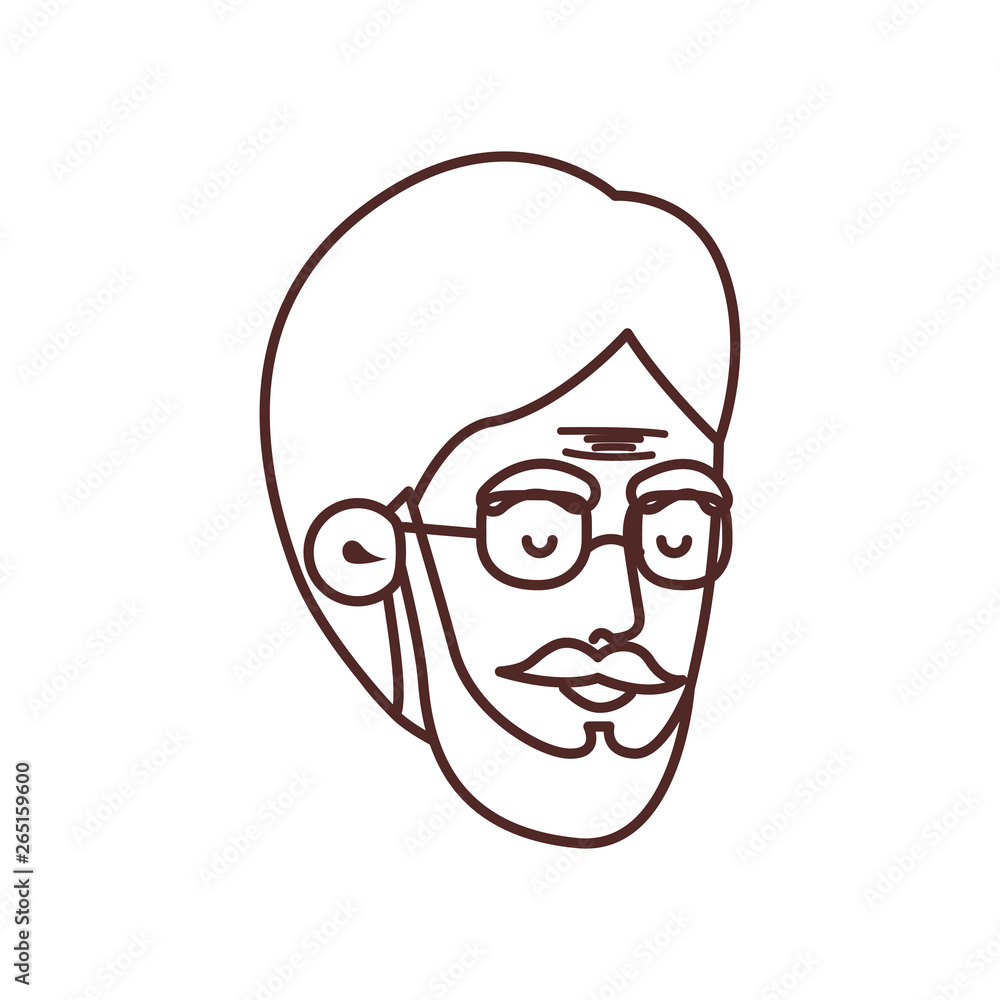 head of grandfather avatar character head of grandfather avatar character