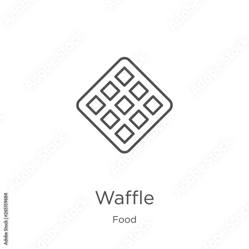 waffle icon vector from food collection. Thin line waffle outline icon vector illustration. Outline, thin line waffle icon for website design and mobile, app development.