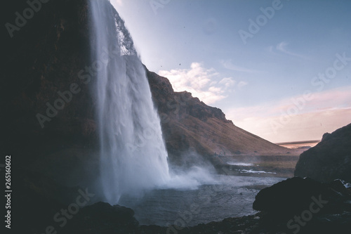 Beautiful majestic waterfall Seljalandsfoss on Iceland