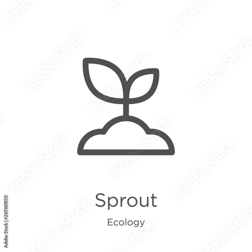sprout icon vector from ecology collection. Thin line sprout outline icon vector illustration. Outline, thin line sprout icon for website design and mobile, app development.