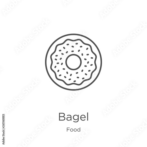 bagel icon vector from food collection. Thin line bagel outline icon vector illustration. Outline, thin line bagel icon for website design and mobile, app development.