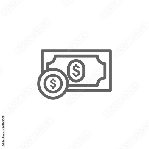 Money, dollar icon. Element of United States icon. Thin line icon for website design and development, app development. Premium icon