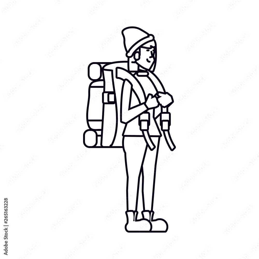 traveler woman with travel bag avatar character traveler woman with travel bag avatar character