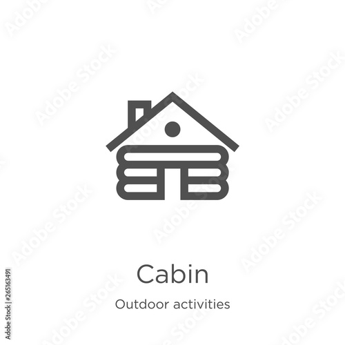 cabin icon vector from outdoor activities collection. Thin line cabin outline icon vector illustration. Outline, thin line cabin icon for website design and mobile, app development.