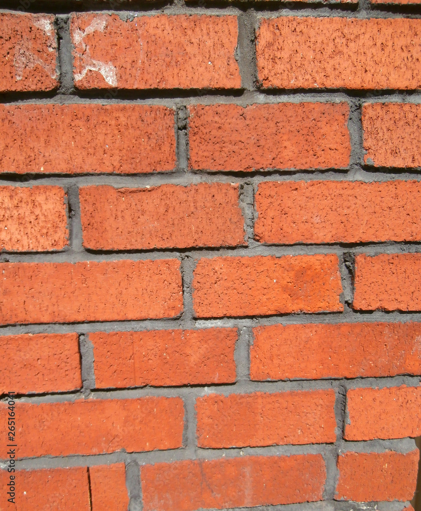 Obraz premium Red brick wall. Abstract background. Colorful pattern. 