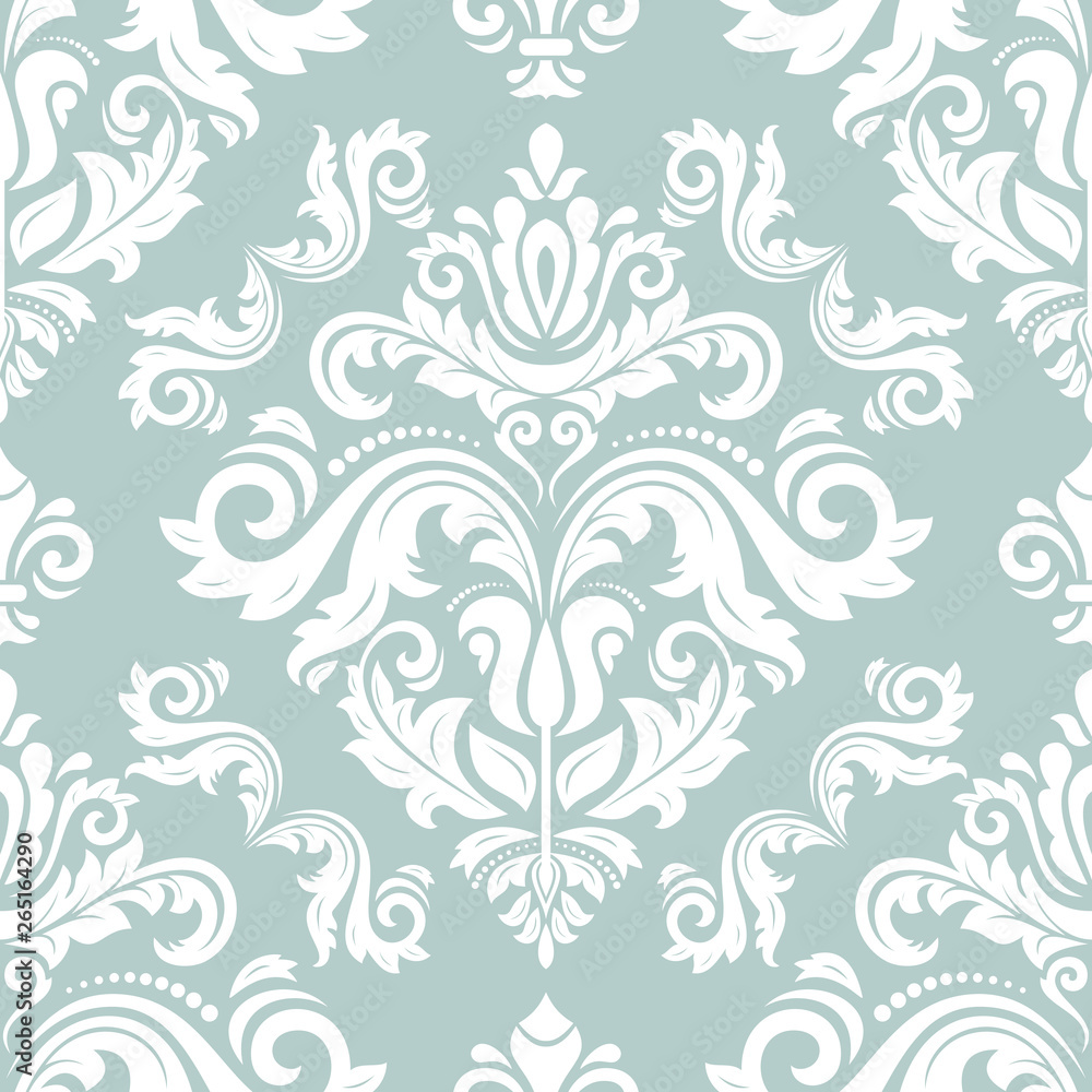 Orient vector classic pattern. Seamless abstract background with vintage elements. Orient background. White ornament for wallpaper and packaging