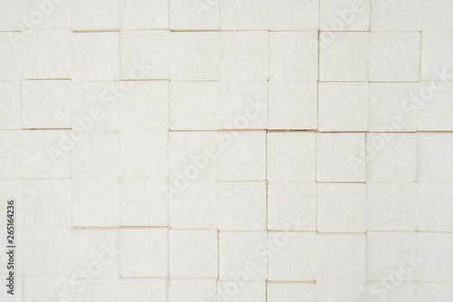 White sugar cube texture top view background