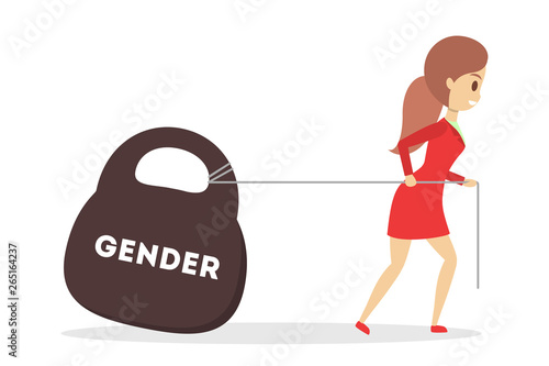 Gender gap web banner concept. Idea of different salary