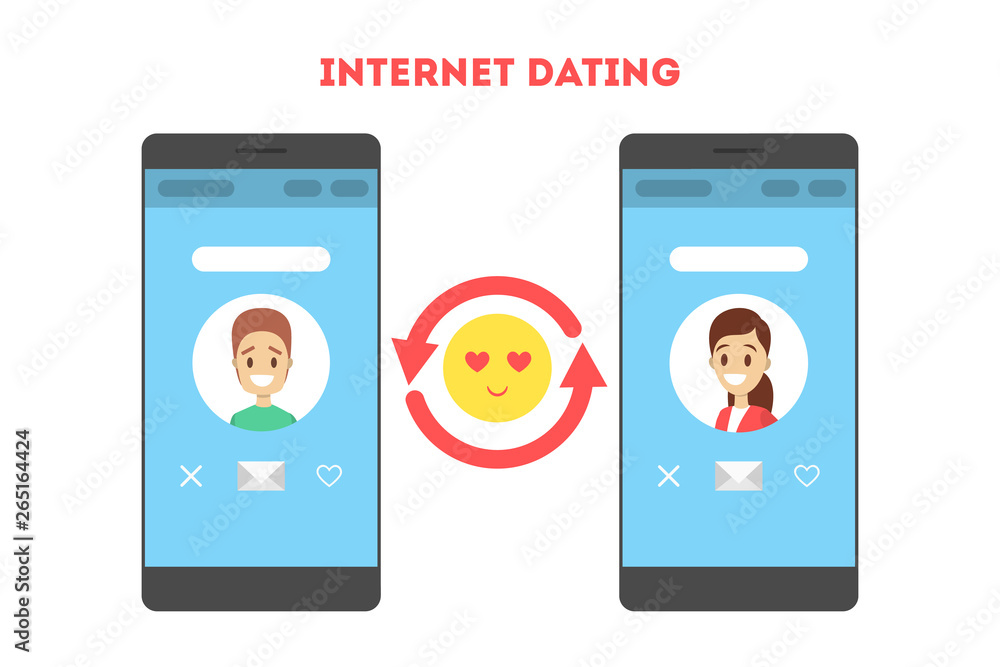Online dating app. Virtual relationship and love. Online dating app. Virtual relationship and love.