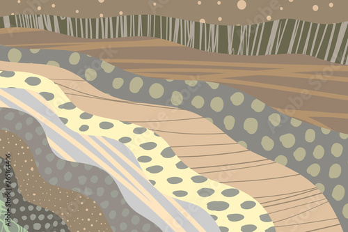 Textured cartoon hand drawn cartoon background. Vibrant colors and different forms.