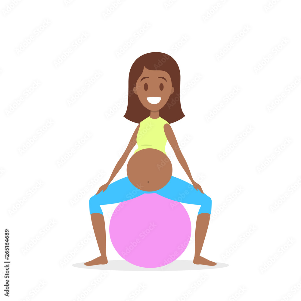 Pregnant woman doing yoga exercise. Pregnancy and fitness Pregnant woman doing yoga exercise. Pregnancy and fitness