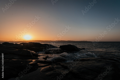 Namibia, South Atlantic waves in the sunset 