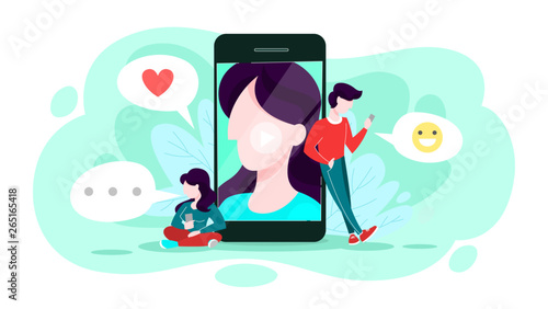 Online communication through mobile phone concept set