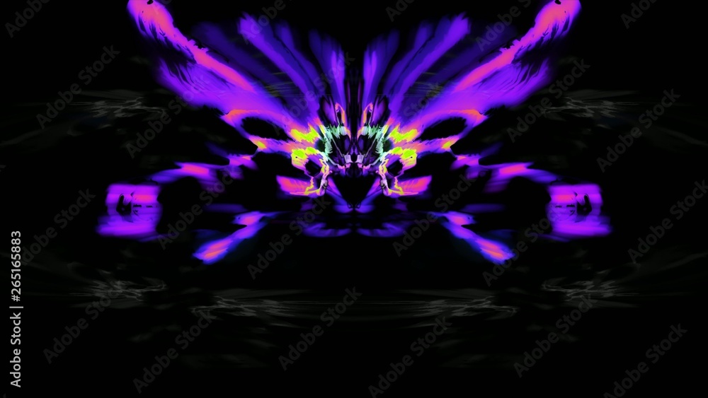 Fototapeta premium Seamless loop: Fantasy blue textured abstract shape and light particles in organic motion. Technology, science and engineering motion background. Depth of field settings. 3d rendering.