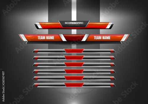 Sport Scoreboard Broadcast Graphic and Lower Thirds Template for soccer and football