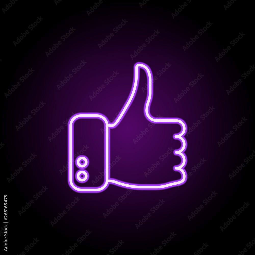 hand everything is fine neon icon. Elements of media, press set. Simple icon for websites, web design, mobile app, info graphics hand everything is fine neon icon. Elements of media, press set. Simple icon for websites, web design, mobile app, info graphics