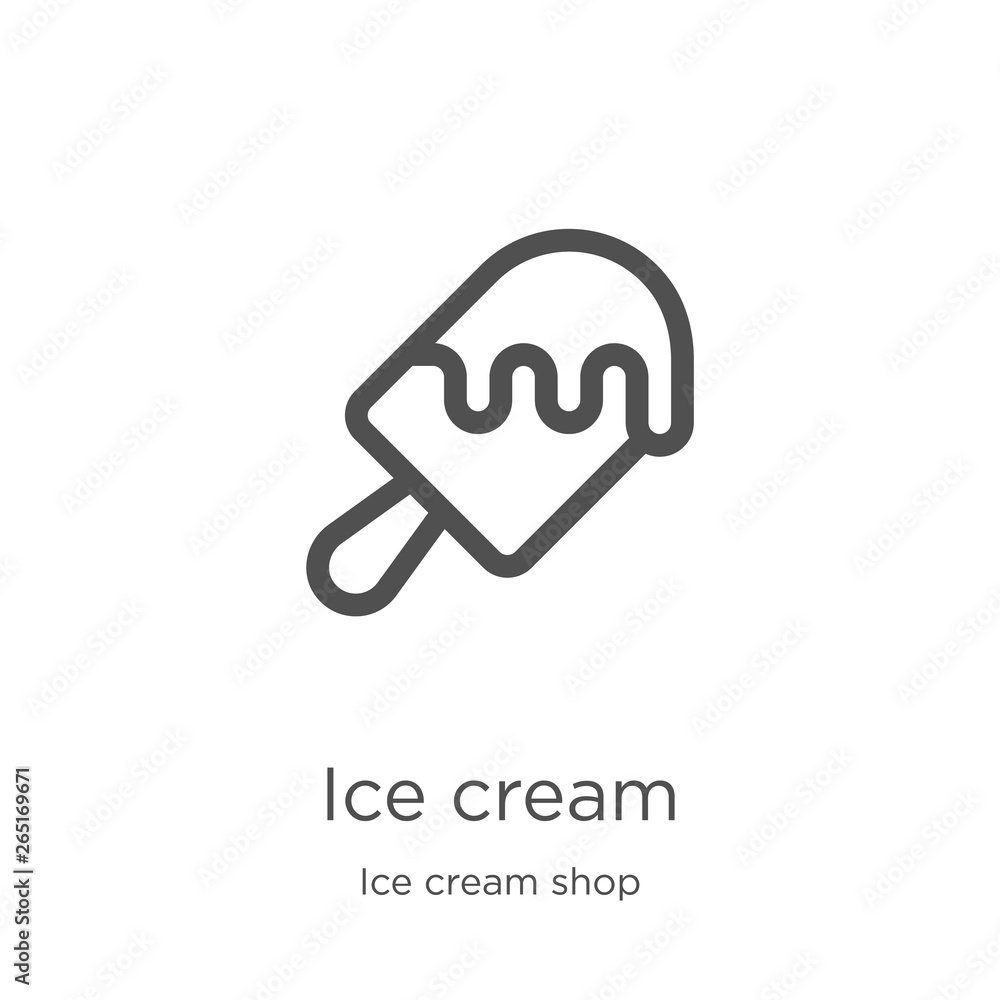 ice cream icon vector from ice cream shop collection. Thin line ice ...