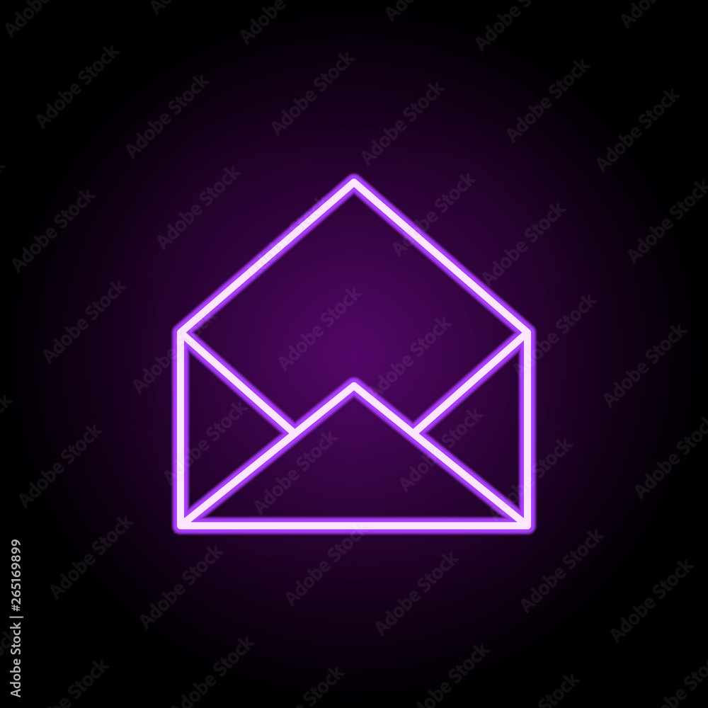 open envelope neon icon. Elements of media, press set. Simple icon for websites, web design, mobile app, info graphics open envelope neon icon. Elements of media, press set. Simple icon for websites, web design, mobile app, info graphics