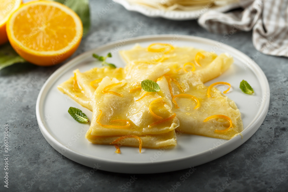 French crepes with orange sauce French crepes with orange sauce