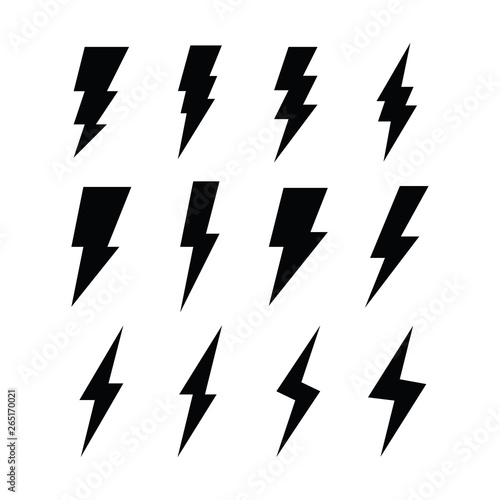 Free Download Flash thunderbolt vector icon set. Lightning thunder symbol collection. - GFXLoad