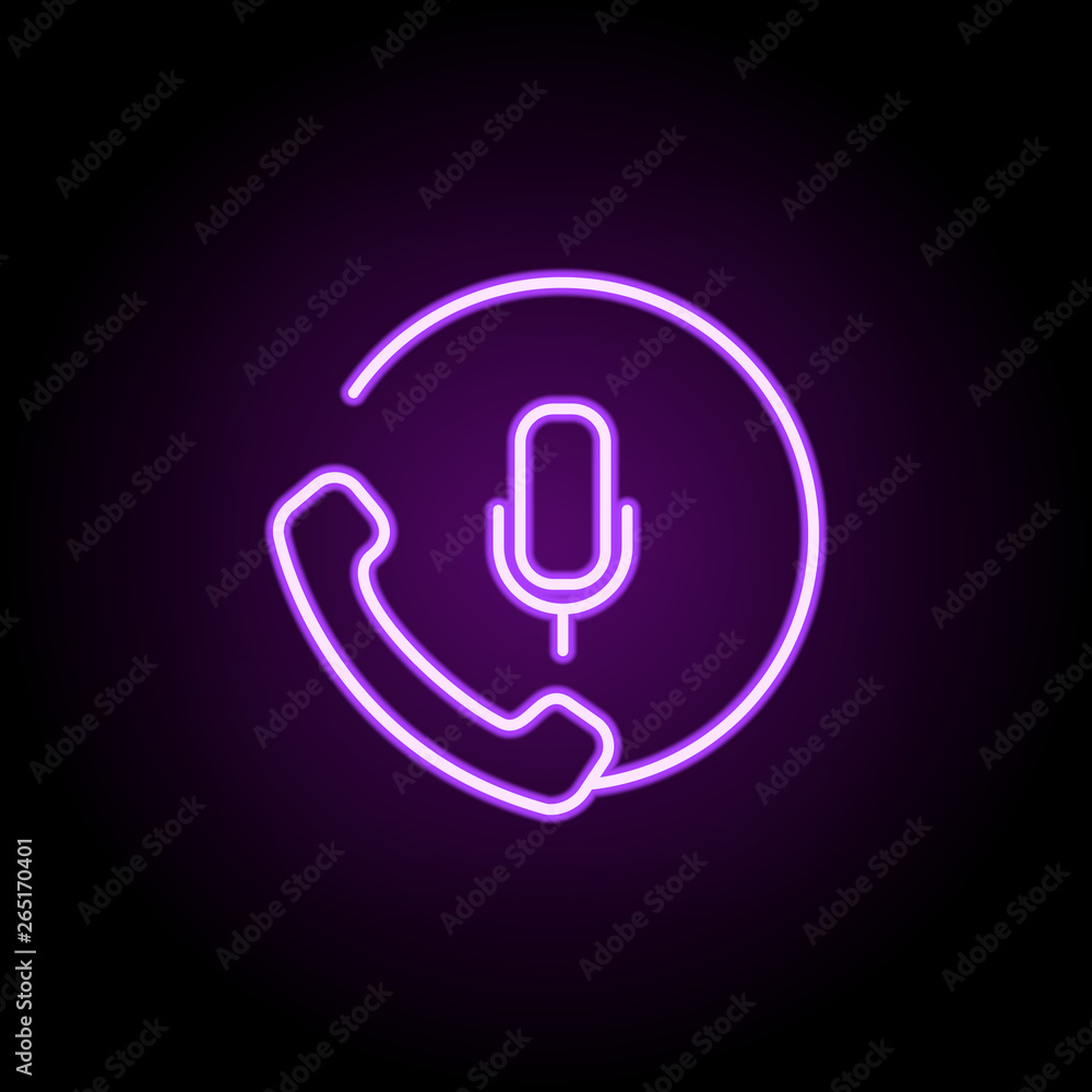 microphone and handset neon icon. Elements of media, press set. Simple icon for websites, web design, mobile app, info graphics microphone and handset neon icon. Elements of media, press set. Simple icon for websites, web design, mobile app, info graphics