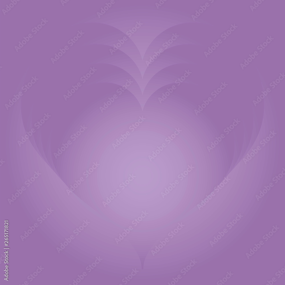 Purple color tones gradient background. Heart shaped template for text, billboard, cards, decoration.