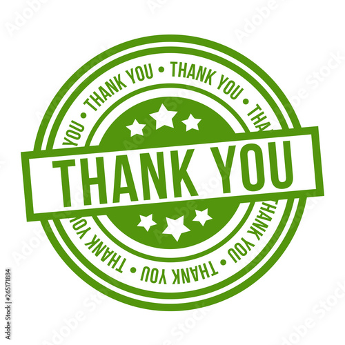 Thank You Stamp. Green Eps10 Vector Badge.