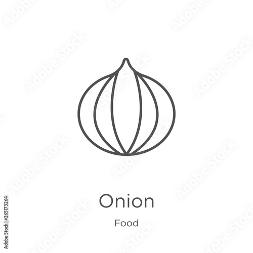 onion icon vector from food collection. Thin line onion outline icon vector illustration. Outline, thin line onion icon for website design and mobile, app development.
