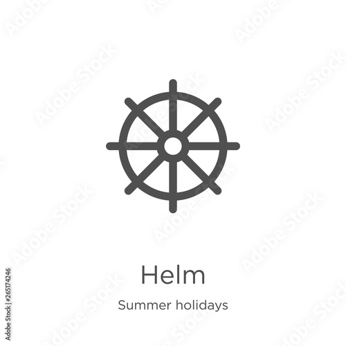 helm icon vector from summer holidays collection. Thin line helm outline icon vector illustration. Outline, thin line helm icon for website design and mobile, app development.