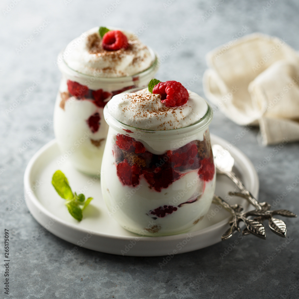 Layered cream cheese raspberry dessert Layered cream cheese raspberry dessert