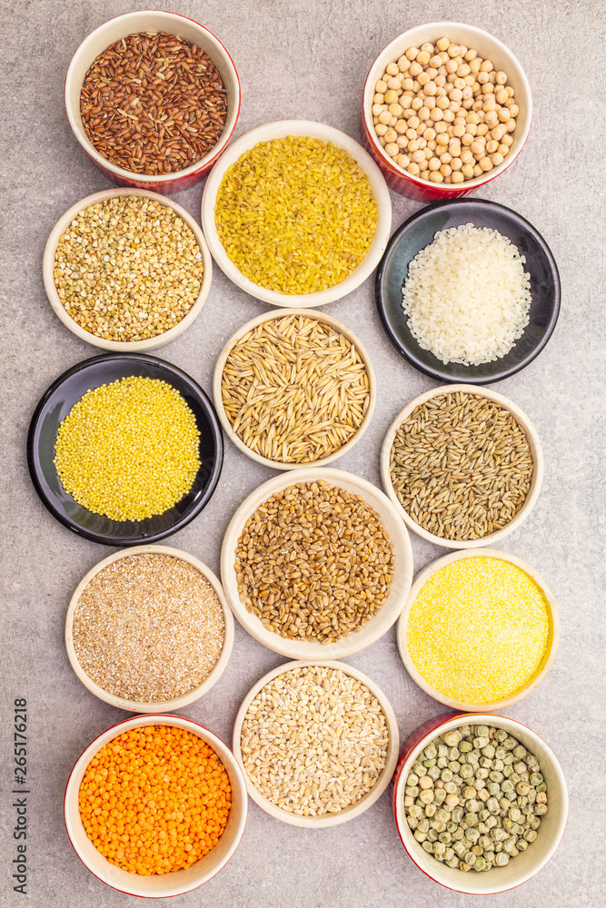Healthy food vegetarian (vegan) concept. Assorted various organic cereals, legumes, whole grains. Healthy food vegetarian (vegan) concept. Assorted various organic cereals, legumes, whole grains.
