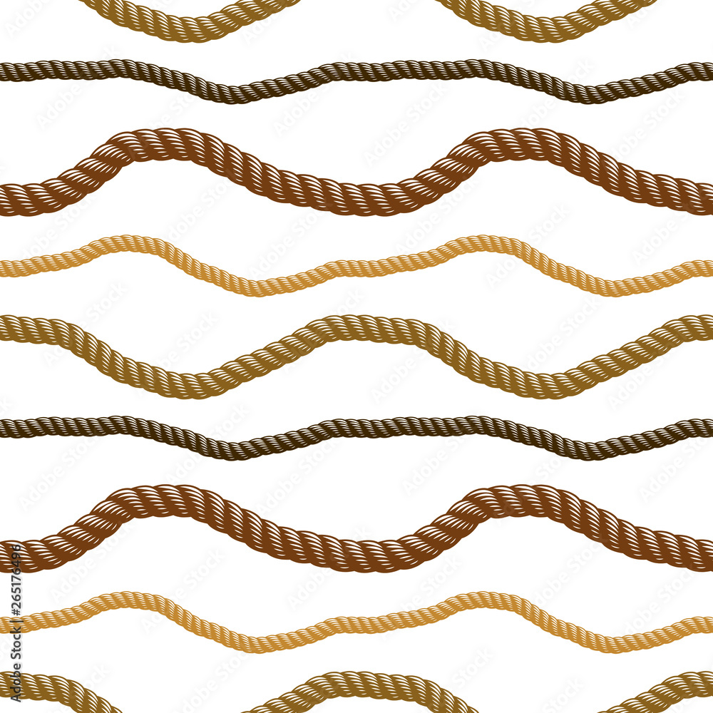 Rope seamless pattern, trendy vector wallpaper background. Navy simple minimal marine ropes endless design. Usable for fabric, wallpaper, wrapping, web and print.