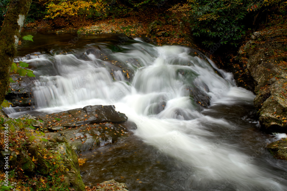 Little Pigeon River waterfall cascade, Tennessee, USA